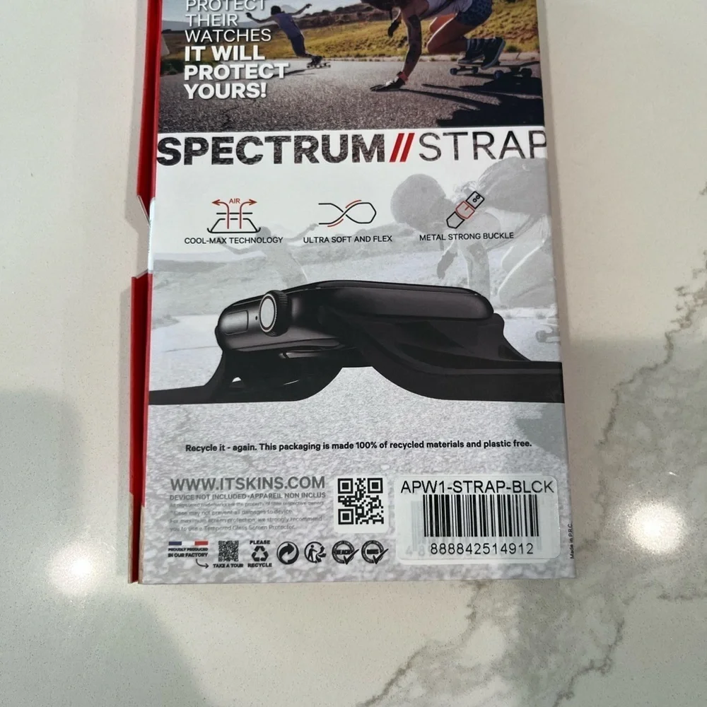 Spectrum Aero Cool-Max Black Apple Watch Strap (40mm)